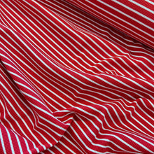 Load image into Gallery viewer, Cotton Spandex Striped Rib - Red & White