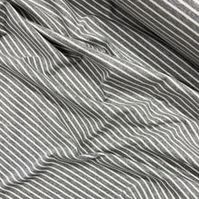 Load image into Gallery viewer, Cotton Spandex Striped Rib - Silver Marle & White