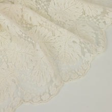 Load image into Gallery viewer, Embroidered Monstera Lace Designer End – Anise Vintage Cream