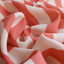 Load image into Gallery viewer, Bold Stripe Crepe Deadstock - Coral