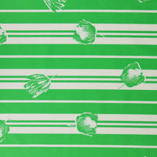 Load image into Gallery viewer, Bold Stripe Floral Poplin Print Deadstock - Bright Green
