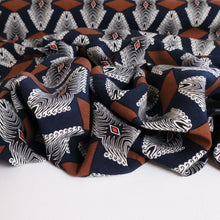 Load image into Gallery viewer, Boundary Rayon Print Deadstock - Navy & Choc