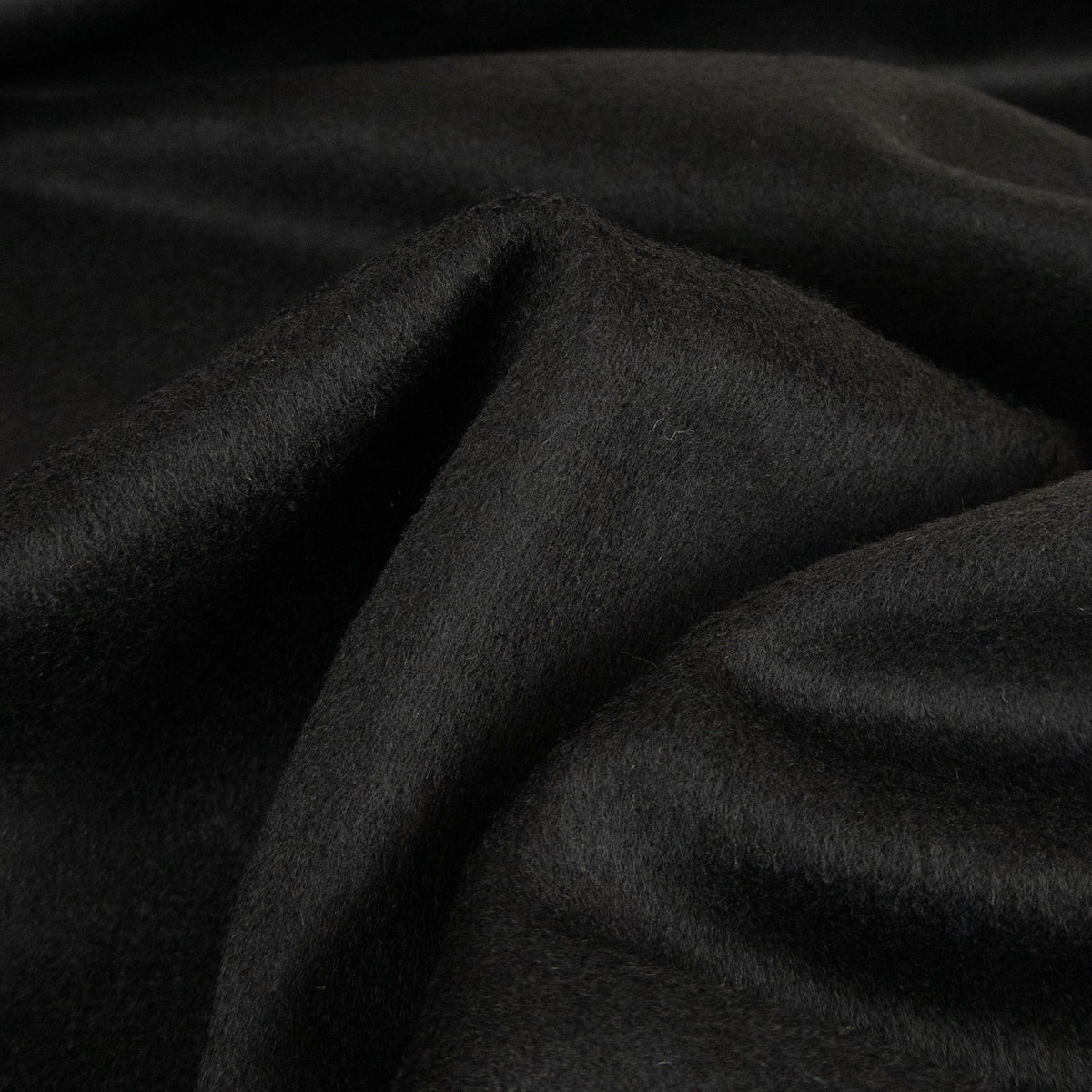 Wool Viscose Coating Designer Ends Deadstock – Ethel Black – Fabric Box