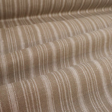 Load image into Gallery viewer, 100% Linen Stripe - Canal Earth with Ivory Stripe