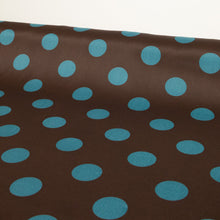 Load image into Gallery viewer, Spot Printed Satin Deadstock - Choc Aqua