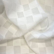 Load image into Gallery viewer, Viscose Nylon Clipped Square Jacquard - White