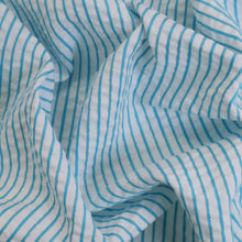 Load image into Gallery viewer, Cotton Lurex Seersucker Stripe Deadstock - Aqua