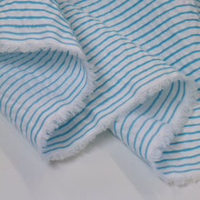 Load image into Gallery viewer, Cotton Lurex Seersucker Stripe Deadstock - Aqua