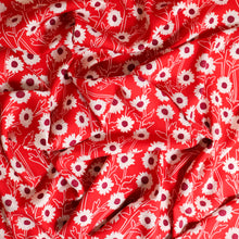 Load image into Gallery viewer, Daisy Rayon Print Deadstock - Crimson Red