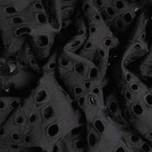 Load image into Gallery viewer, Embroidered Cotton with Scalloped Edge Designer End – Black