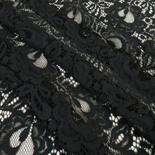 Load image into Gallery viewer, Cotton Nylon Fine Corded Lace - Fortune Black