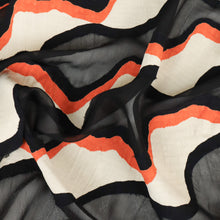 Load image into Gallery viewer, Italian Woven Designer End – Gaia Abstract Appliqué Silk Voile