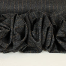 Load image into Gallery viewer, Wool Silk Suiting Designer End Deadstock 230gsm – Charcoal Herringbone Stripe