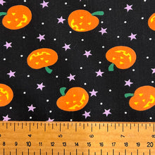 Load image into Gallery viewer, Halloween Cotton Print - Pumpkins & Stars