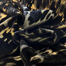 Load image into Gallery viewer, Viscose Nylon Burnout Devoré Deadstock - Heartbeat Black and Gold