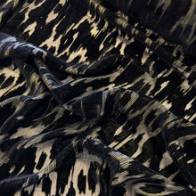 Load image into Gallery viewer, Viscose Nylon Burnout Devoré Deadstock - Heartbeat Black and Gold