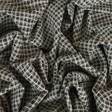 Load image into Gallery viewer, Italian Midweight Stretch Viscose Blend Check - Black & White
