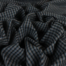 Load image into Gallery viewer, Italian Midweight Stretch Plaid Viscose Blend - Black, Grey & Mallard