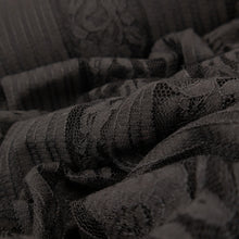 Load image into Gallery viewer, Stripe Floral Corded Lace Deadstock - Black