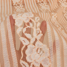 Load image into Gallery viewer, Stripe Floral Corded Lace Deadstock - Peaches & Cream