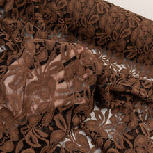 Load image into Gallery viewer, Cotton Nylon Fine Corded Lace Deadstock - Chocolat