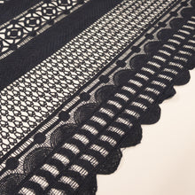 Load image into Gallery viewer, Geometric Stripe Guipure Lace Deadstock - French Navy