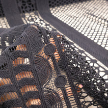 Load image into Gallery viewer, Geometric Stripe Guipure Lace Deadstock - French Navy