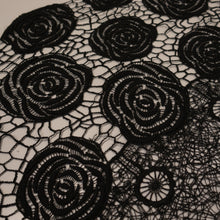 Load image into Gallery viewer, Briar Rose Floral Guipure Lace Deadstock - Black
