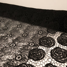 Load image into Gallery viewer, Briar Rose Floral Guipure Lace Deadstock - Black