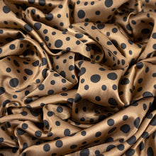 Load image into Gallery viewer, Spot Printed Satin Deadstock - Bronze & Black