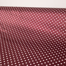 Load image into Gallery viewer, Polka Dot Printed Satin Deadstock - Burgundy & White