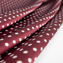 Load image into Gallery viewer, Polka Dot Printed Satin Deadstock - Burgundy & White