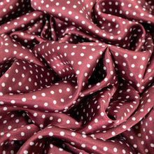 Load image into Gallery viewer, Polka Dot Printed Satin Deadstock - Burgundy & White