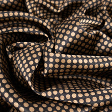 Load image into Gallery viewer, Polka Dot Printed Satin Deadstock - Choc & Tan