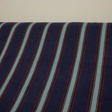 Load image into Gallery viewer, Cotton Preppy Stripe Print Deadstock - Navy, Aqua & Wine
