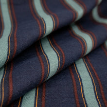 Load image into Gallery viewer, Cotton Preppy Stripe Print Deadstock - Navy, Aqua & Wine