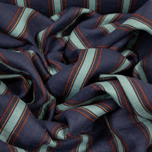 Load image into Gallery viewer, Cotton Preppy Stripe Print Deadstock - Navy, Aqua & Wine
