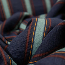 Load image into Gallery viewer, Cotton Preppy Stripe Print Deadstock - Navy, Aqua & Wine