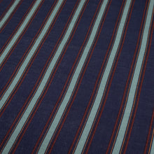 Load image into Gallery viewer, Cotton Preppy Stripe Print Deadstock - Navy, Aqua & Wine