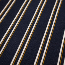 Load image into Gallery viewer, Cotton Preppy Double Stripe Print Deadstock - Navy, White & Mustard