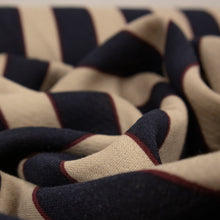 Load image into Gallery viewer, Cotton Preppy Stripe Print Deadstock - Beige, Navy & Wine