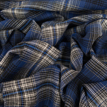 Load image into Gallery viewer, Yarn Dyed Cotton Plaid Deadstock - Blue & Black