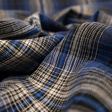 Load image into Gallery viewer, Yarn Dyed Cotton Plaid Deadstock - Blue & Black