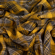 Load image into Gallery viewer, Yarn Dyed Cotton Plaid Deadstock - Mustard Yellow & Black