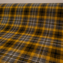 Load image into Gallery viewer, Yarn Dyed Cotton Plaid Deadstock - Mustard Yellow & Black