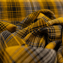 Load image into Gallery viewer, Yarn Dyed Cotton Plaid Deadstock - Mustard Yellow & Black