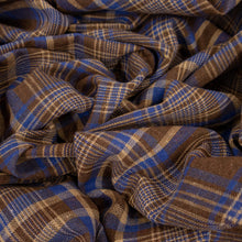 Load image into Gallery viewer, Yarn Dyed Cotton Plaid Deadstock - Brown & Blue