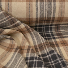 Load image into Gallery viewer, Brushed Cotton Plaid Deadstock - Beige, Taupe & Black