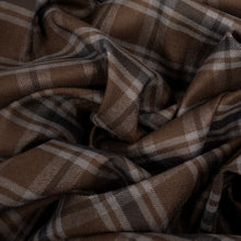 Load image into Gallery viewer, Brushed Cotton Plaid Deadstock - Grey, Navy & Brown