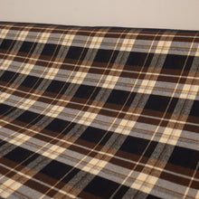 Load image into Gallery viewer, Brushed Cotton Plaid Deadstock - Cream, Navy & Choc